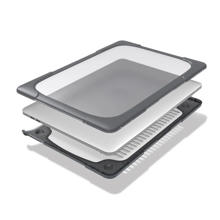 Zwei-teiliges Kunststoff + TPU-Kombi-Gehäuse mit Ständer für MacBook Pro 13 Zoll (2016) mit Touch Bar - Grau