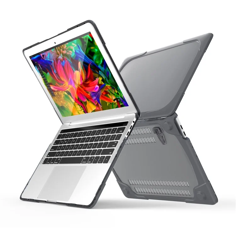 Zwei-teiliges Kunststoff + TPU-Kombi-Gehäuse mit Ständer für MacBook Pro 13 Zoll (2016) mit Touch Bar - Grau