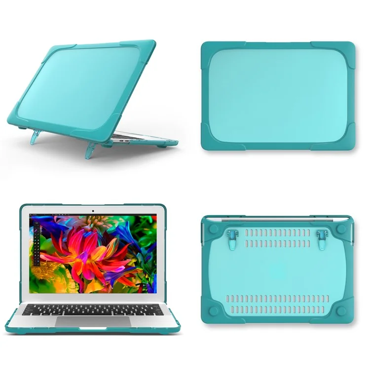 Shell de Protection en Plastique en Plastique en 2 Pièces Pour MacBook Pro 13-pouces (2016) Avec Barre Tactile - Cyan