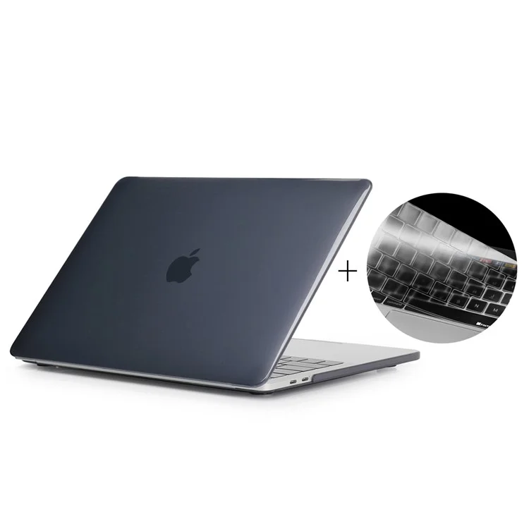 HAT PRINCE PC Hard Shell Casing + EU Version TPU Keyboard Film for MacBook Pro 15-inch (2016) 15.4" A1707 with Touch Bar - Black