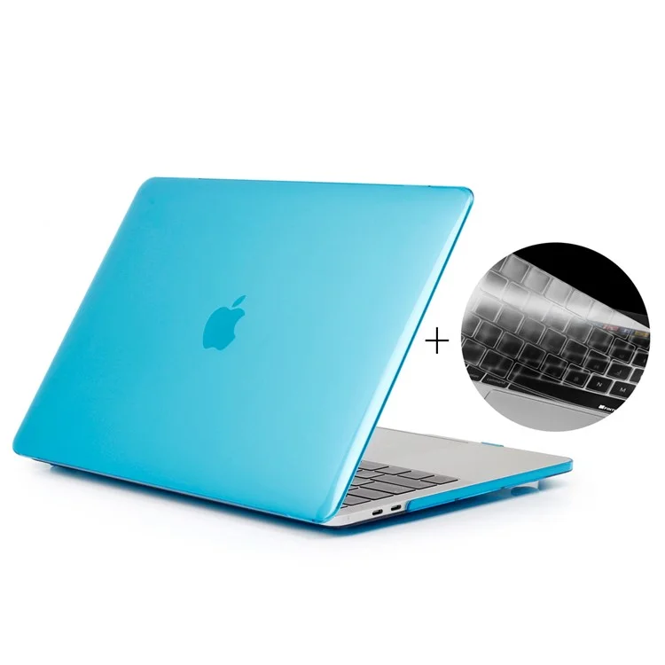 HAT PRINCE Hard Shell Case + EU Version TPU Keyboard Film for MacBook Pro 15-inch (2016) 15.4" A1707 with Touch Bar - Blue