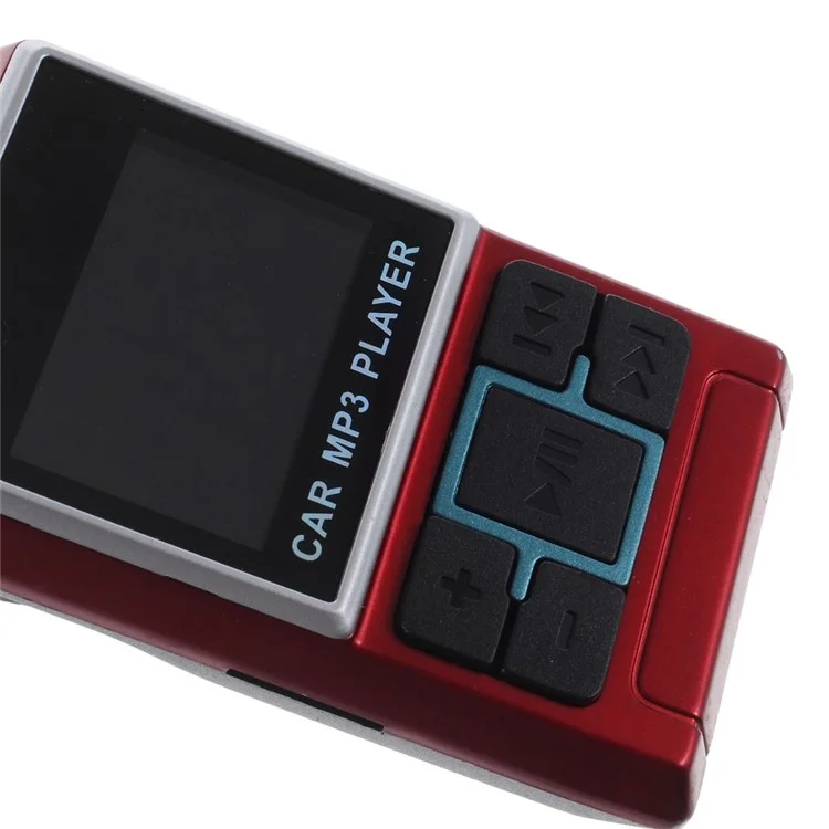 1.44-inch LCD FM Transmitter Car MP3 MP4 Player W/ Remote Control - Red
