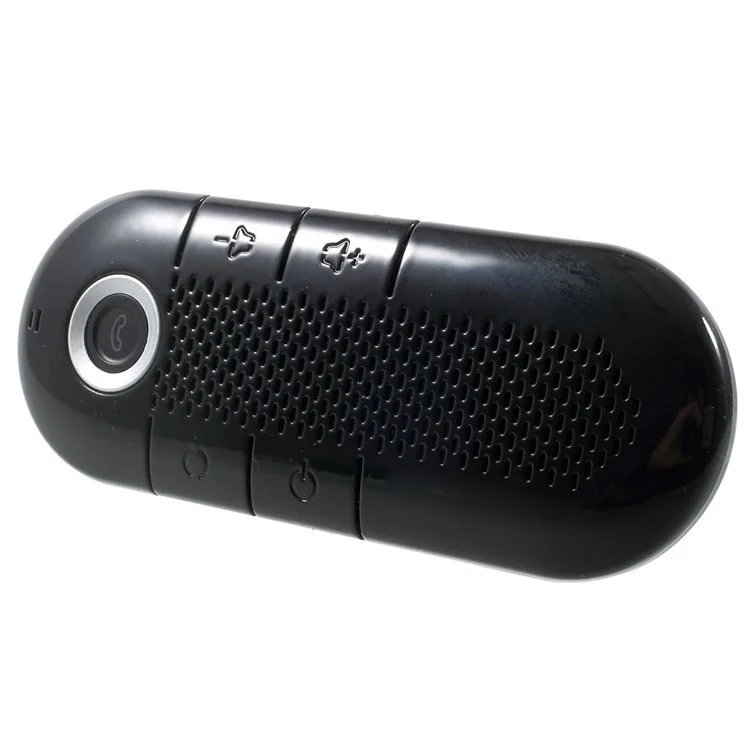Black Multipoint Wireless Bluetooth Receiver Speakerphone Car Kit with 5-Language Voice Prompt