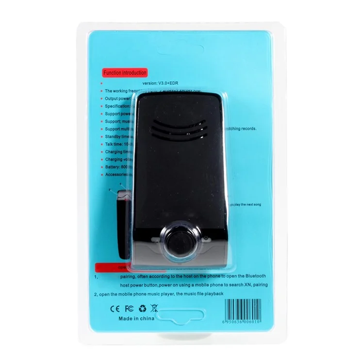 Wireless Hands-free Car Kit Bluetooth Speakerphone Sun Visor Clip with Car Charger