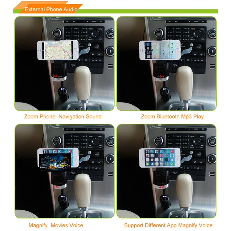 Hands Free Wireless Bluetooth FM Transmitter Car Holder USB Car Charger