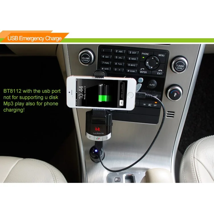 Hands Free Wireless Bluetooth FM Transmitter Car Holder USB Car Charger