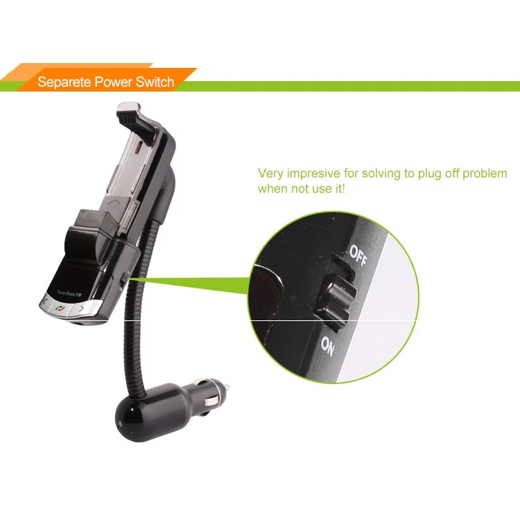 Hands Free Wireless Bluetooth FM Transmitter Car Holder USB Car Charger