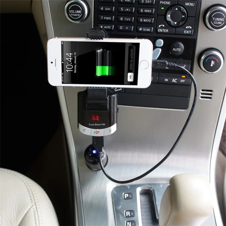 Hands Free Wireless Bluetooth FM Transmitter Car Holder USB Car Charger