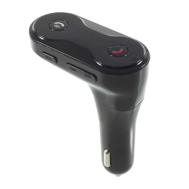 C8 Bluetooth FM Transmitter USB Car Charger MP3 Player Support TF Card USB Flash Drive - Black