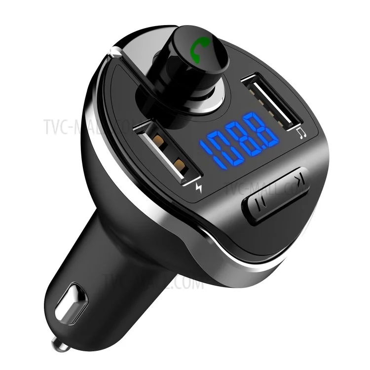 T20 Bluetooth V3.0 Transmisor FM Inalámbrico Dual Car Cargo USB Kit Mano Frays Soporte