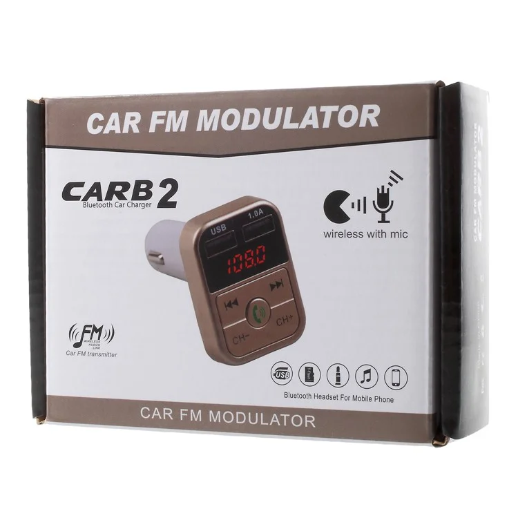 Bluetooth FM Transmisor MP3 Player Inalámbrico Kit de Automóvil Estéreo Car Cargo de Car USB - Negro