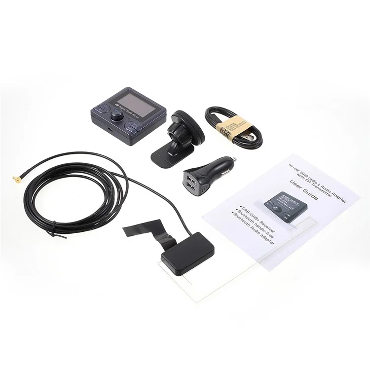 In-car DAB/DAB+ Adapter Bluetooth Hands-free Radio Receiver Digital Player Supports FM Transmission/TF-card/Aux