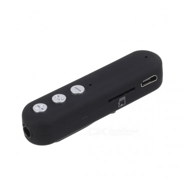 i8 Clip-on 3.5mm Bluetooth Audio Music Adapter Receiver with Mic Supports TF Card - Black