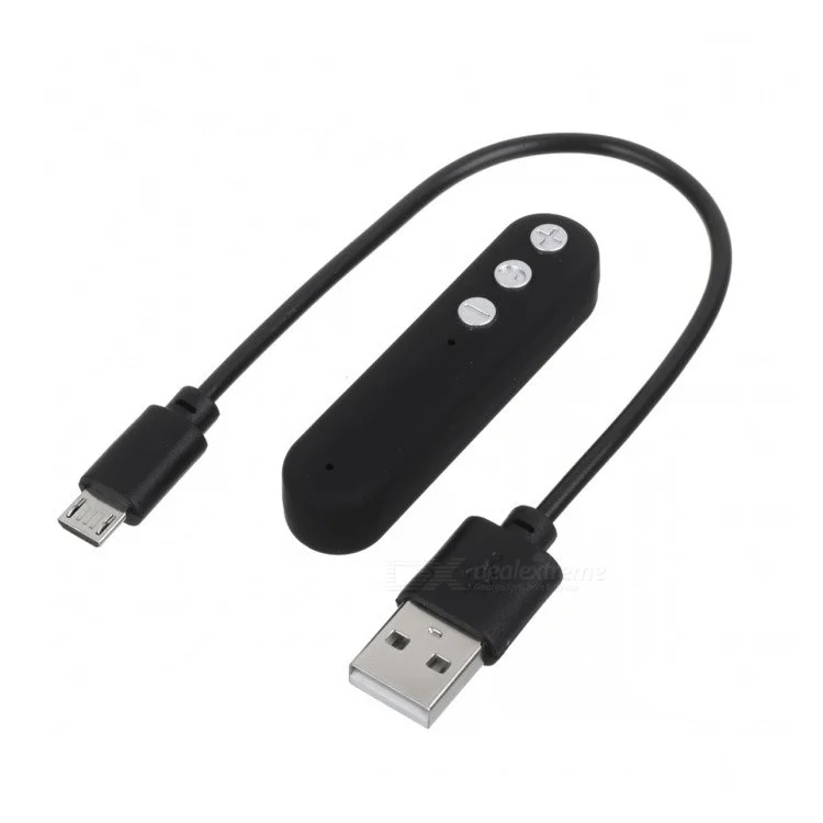 i8 Clip-on 3.5mm Bluetooth Audio Music Adapter Receiver with Mic Supports TF Card - Black