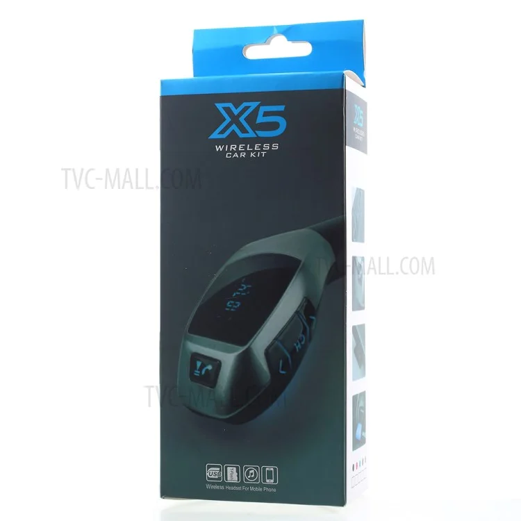 X5 Bluetooth FM Transmitter Car Charger Wireless Car Kit Support TF Card/Hands-free Phone Call
