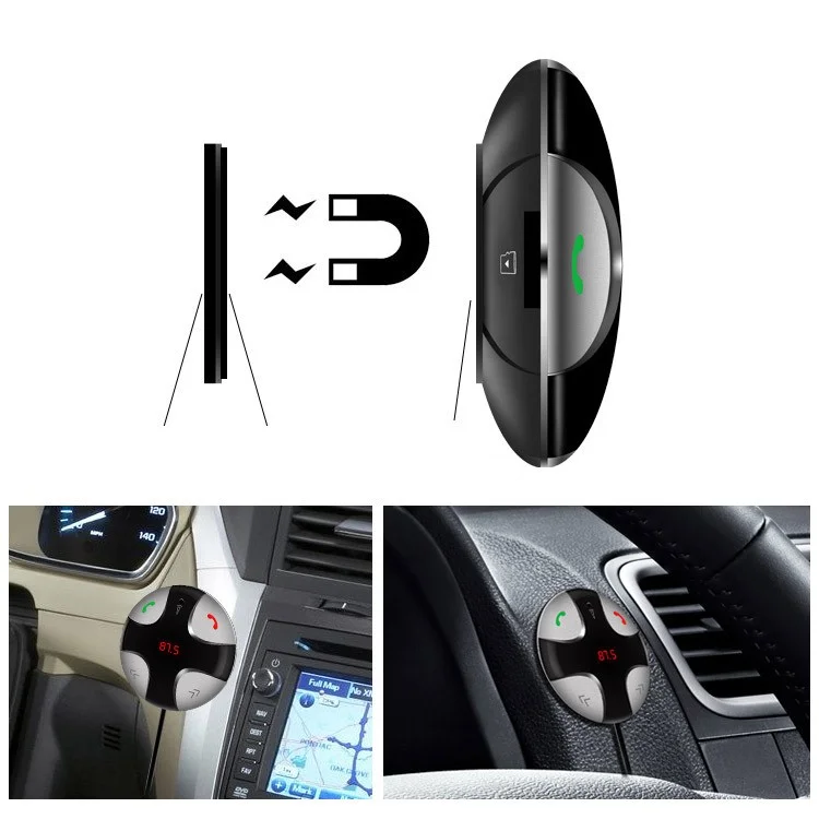 Car Bluetooth Hands-free MP3 Music Player USB Car Charger with FM Transmitter