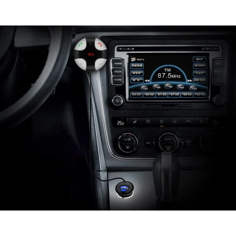 Car Bluetooth Hands-free MP3 Music Player USB Car Charger with FM Transmitter