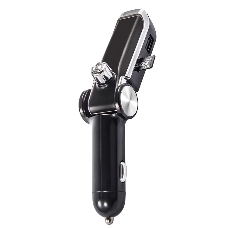 AB Foldable Car Bluetooth-compatible Kit FM Transmitter MP3 Player USB Car Charger - Black