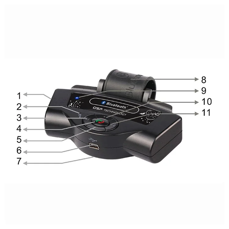 Steering Wheel Hands-free Auto Bluetooth Car Kit Built-in Speaker