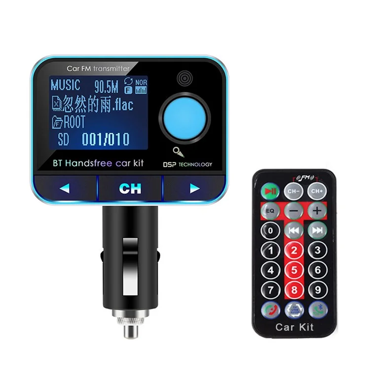 BT008 Bluetooth FM Transmitter Dual USB Car Charger Wireless Car Kit Support TF Card/Aux-in