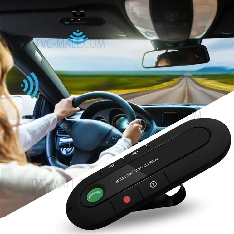 Sun Visor Clip Bluetooth Speaker Wireless Hand-Free Teléfono MP3 Player Para IPhone IPad Samsung Sony LG