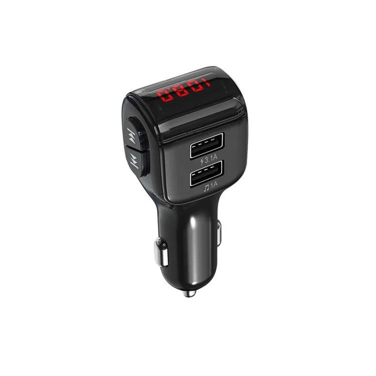 Dual USB Handsfree Car FM Transmitter Bluetooth-compatible 5.0 Wireless U Disk MP3 Player
