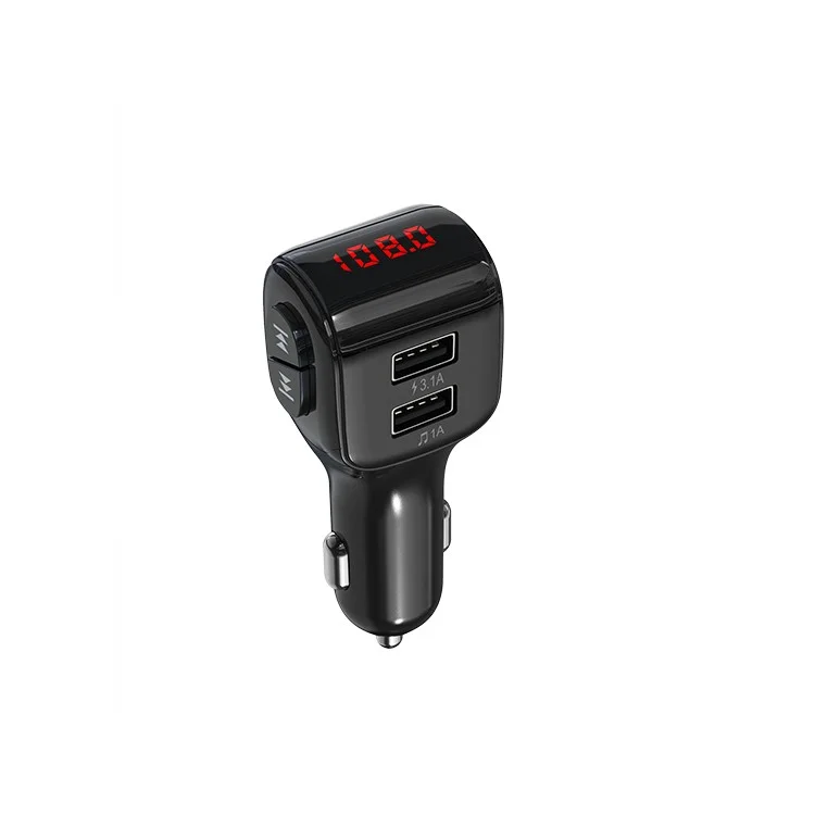 Dual USB Handsfree Car FM Transmitter Bluetooth 5.0 Wireless U Disk MP3 Player