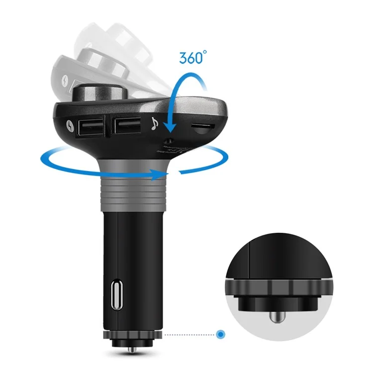 Dual USB -auto -ladegerät Bluetooth FM Sender Hände Kostenlos Auto Kit Support TF -karte / U Diskspiel