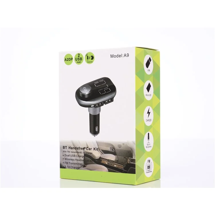 Dual USB -auto -ladegerät Bluetooth FM Sender Hände Kostenlos Auto Kit Support TF -karte / U Diskspiel