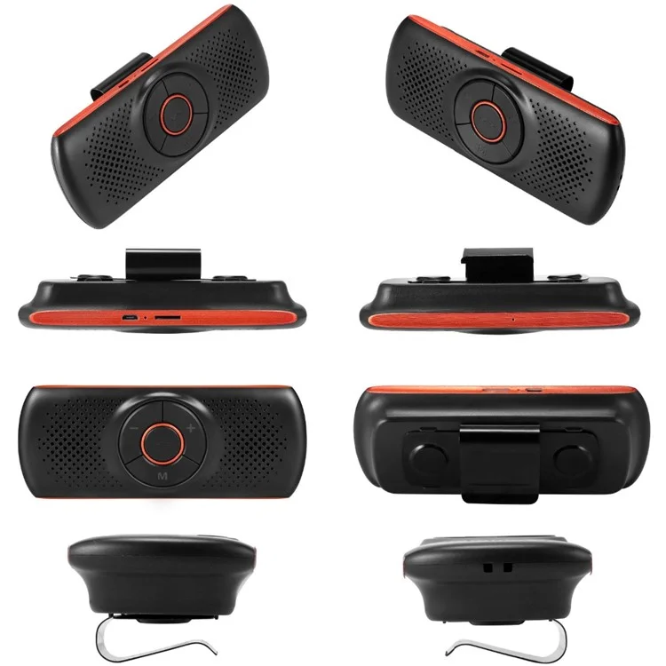 T826 Динамик Громкой Связи MP3 Музыка Bluetooth Player Беспроводной Автомобильный Комплект Bluetooth 4.2 EDR Поддержка TF Connect 2 Телефона - Черный Красный