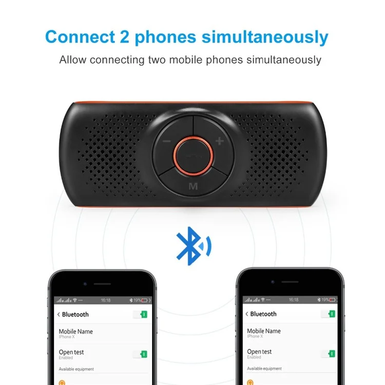 T826 Динамик Громкой Связи MP3 Музыка Bluetooth Player Беспроводной Автомобильный Комплект Bluetooth 4.2 EDR Поддержка TF Connect 2 Телефона - Черный Красный
