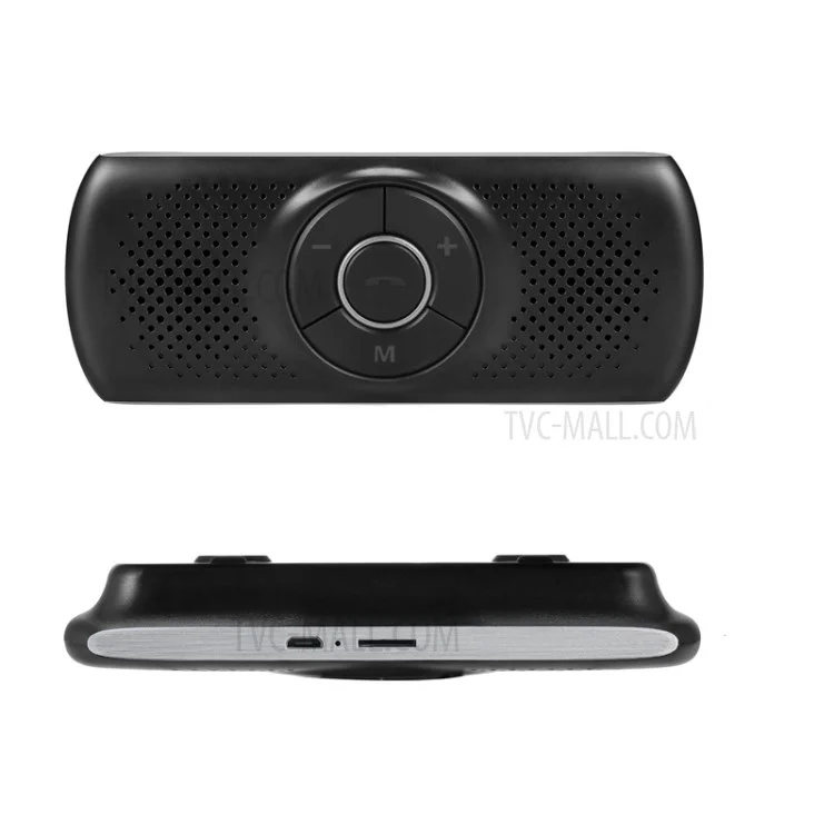 T826 Handsfree Speaker Mp3 Music Bluetooth Player Wireless Car Kit Bluetooth 4.2 EDR Support TF Connect 2 Telefoni - Argento Nero