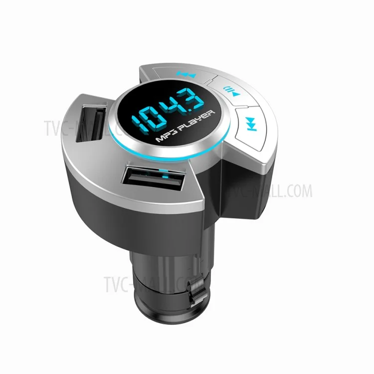 Multifunction Car Bluetooth-compatible MP3 Player Dual USB Car Charger Support TF Card/U Disk