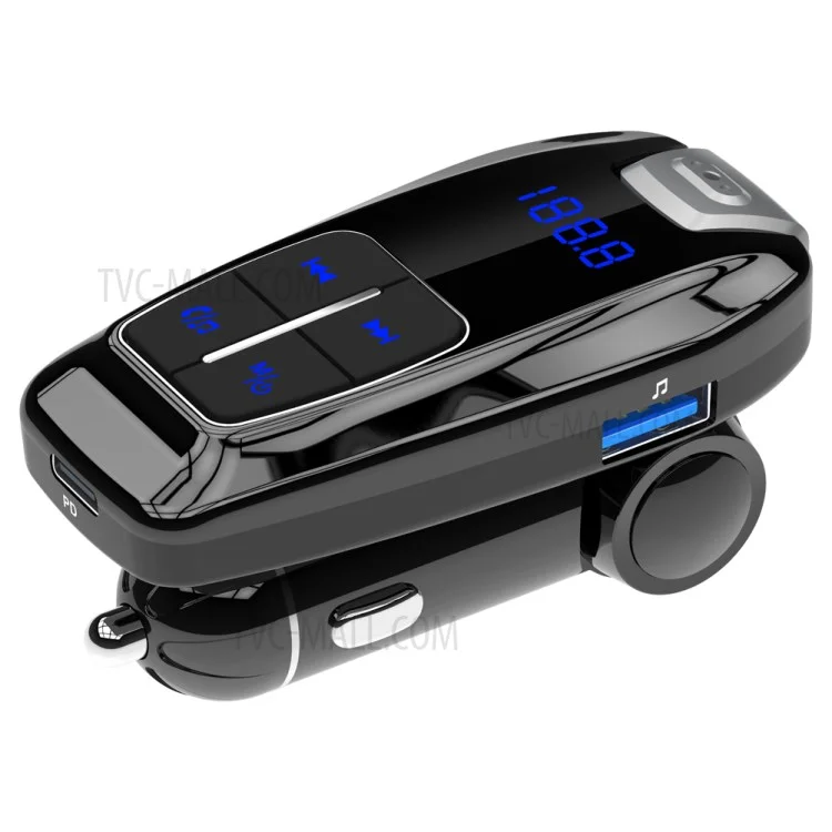 JEDX-BC59 Bluetooth Wireless Car FM Transmisor Mp3 Player PD 3.0 18W USB Teléfono Cargador