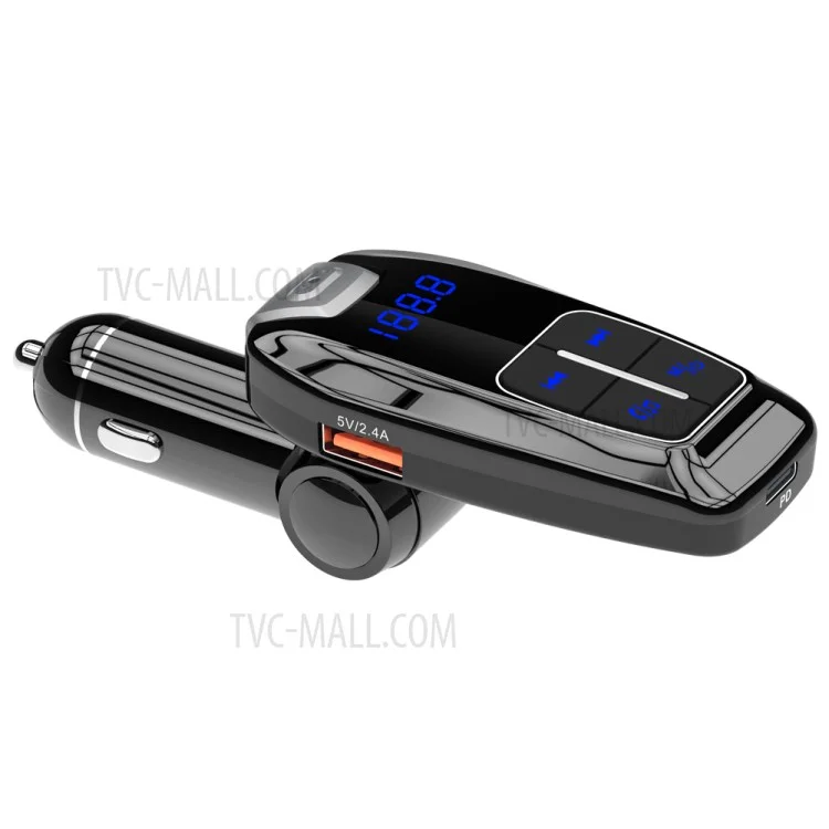 JEDX-BC59 Bluetooth Wireless Car FM Sender Mp3 Player PD 3.0 18W Usb-telefonladegerät