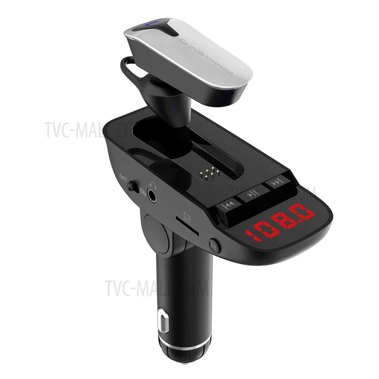 JEDX-ER9 2-in-1 Car Bluetooth-compatible Headset Car MP3 Player FM Transmitter