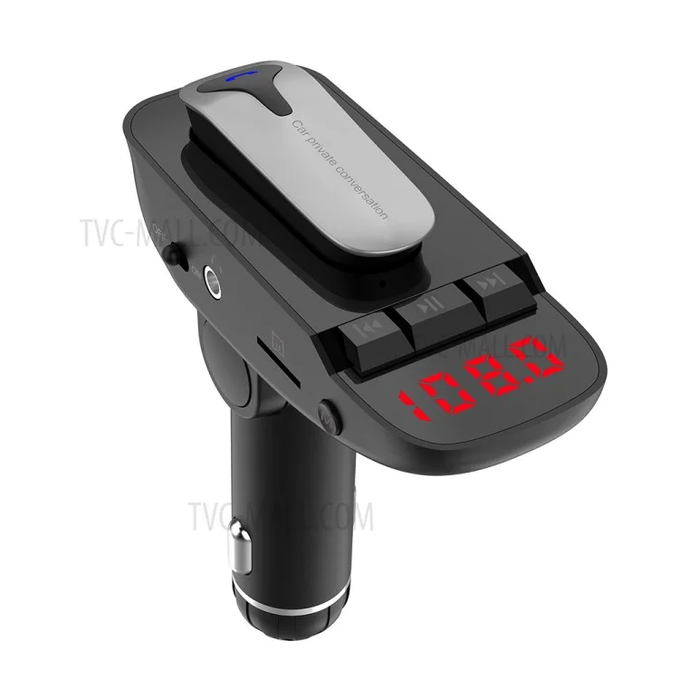 JEDX-ER9 2-in-1 Car Bluetooth-compatible Headset Car MP3 Player FM Transmitter