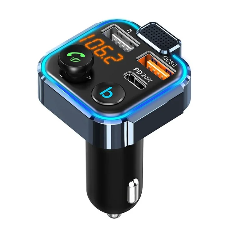 BT23 Dual USB Digital Display Car Bluetooth MP3 Musikplayer FM Transmitter QC3.0 PD 20W Schnellladegerät Handy Ladegerät