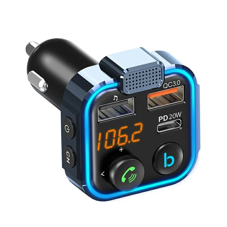 BT23 Dual USB Digital Display Car Bluetooth MP3 Musikplayer FM Transmitter QC3.0 PD 20W Schnellladegerät Handy Ladegerät