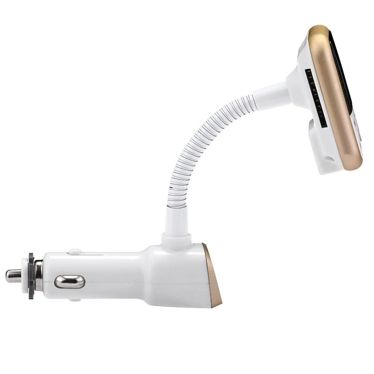 BT67 Bluetooth Handsfree Car Kit FM Transmitter MP3 Player with 2.1A USB Car Charger - Gold