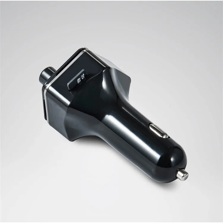 ST-06 Car FM Transmitter Bluetooth MP3 Player Dual USB Car Charger with Mic & LED Display for Samsung S8 etc. - Black