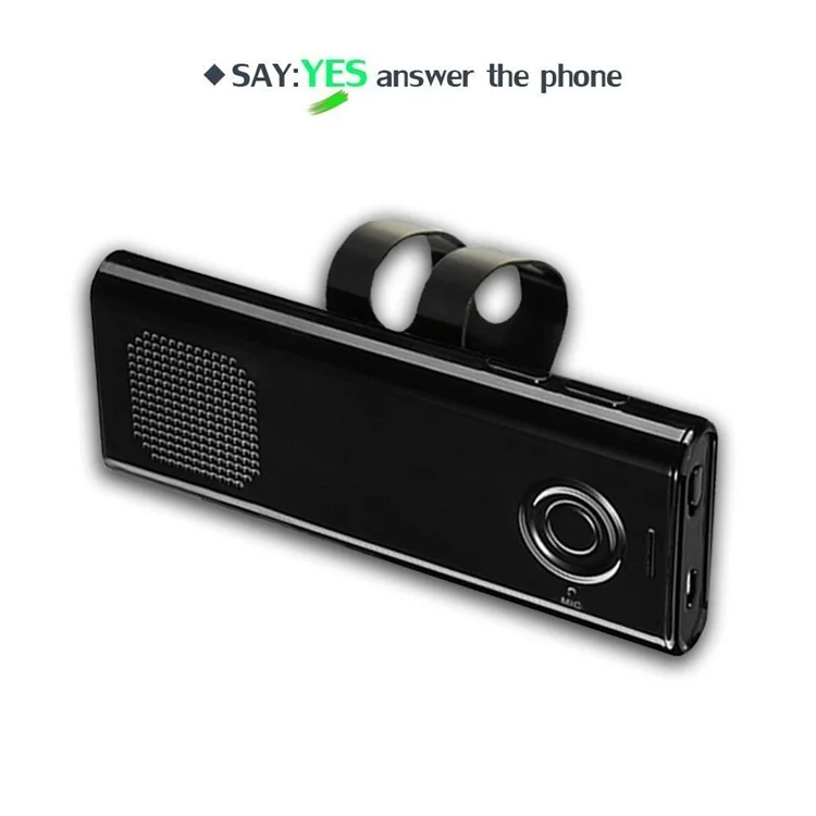 Bluetooth 4.1 Sun Visor Car Speakerphone A2DP Streaming Hands-Free Car Kit - Black