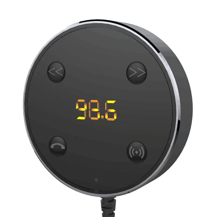 FC02 2 in 1 FM Transmitter and Receiver Bluetooth Car Kit for iPhone 7, Samsung S8 etc. - Black