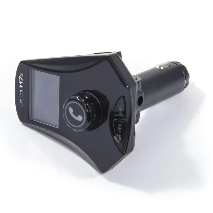 M7s LED Monitor Car MP3 Player Bluetooth FM Transmitter Car Kit Support Aux-in /  TF Card / U-Disk - Black