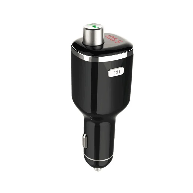 BC23 LED Monitor FM Transmitter Wireless Bluetooth Hands-free Car Kit with Dual-USB Ports Car Charger