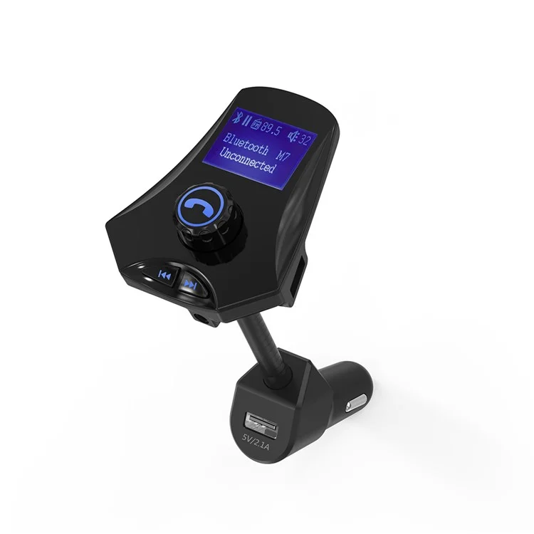 M7 LED Monitor Car MP3 Player Bluetooth FM Transmitter Car Kit Support TF Card/U-Disk - Black