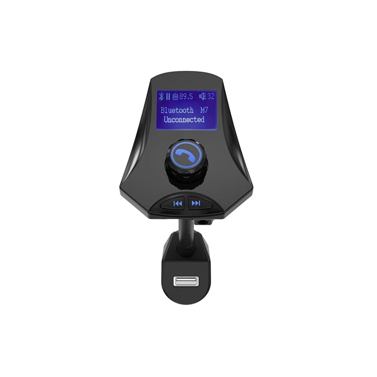 M7 LED Monitor Car MP3 Player Bluetooth FM Transmitter Car Kit Support TF Card/U-Disk - Black