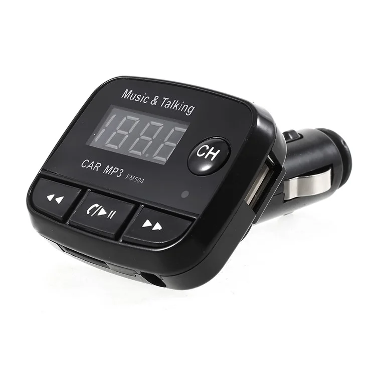 FM504 Wireless Bluetooth FM Transmitter MP3 Player with Mic + Single USB Port Car Charger Kit