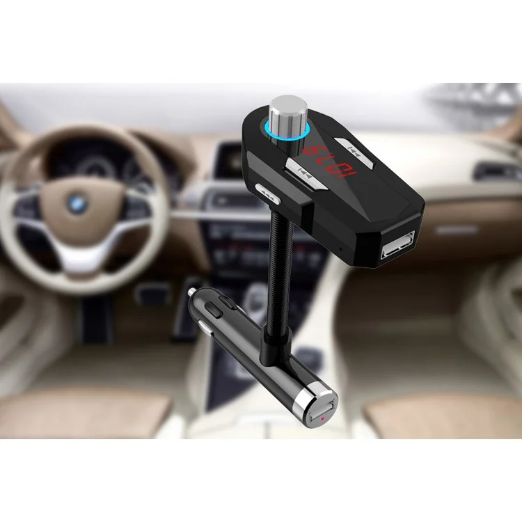 FM25 Car Charger Bluetooth FM Transmitter Radio with Dual USB Charging and Aux Input