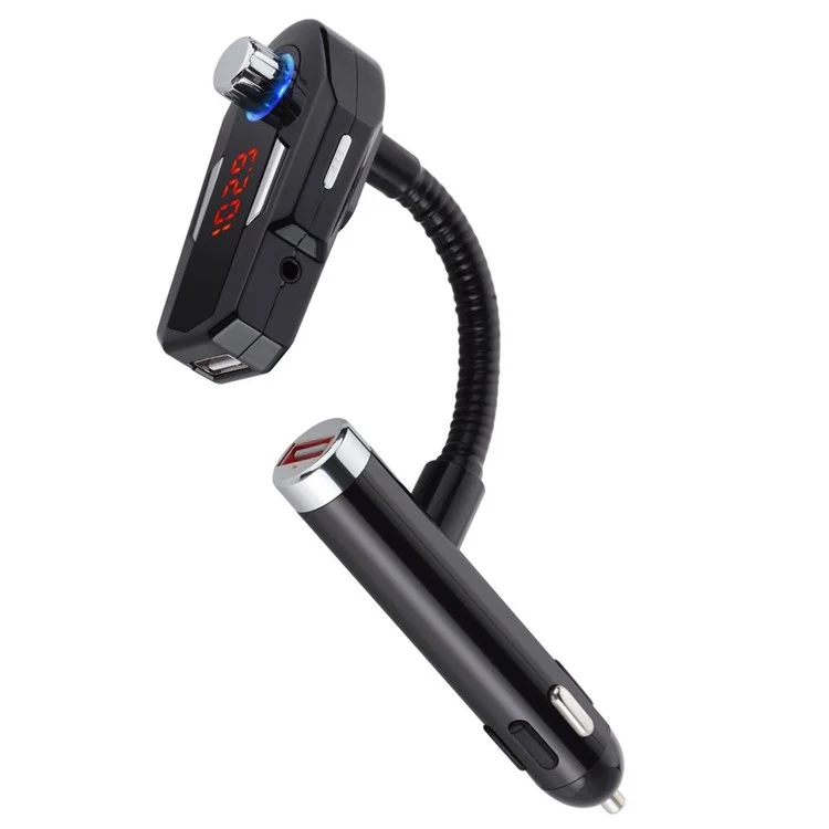 FM25 Car Charger Bluetooth FM Transmitter Radio with Dual USB Charging and Aux Input